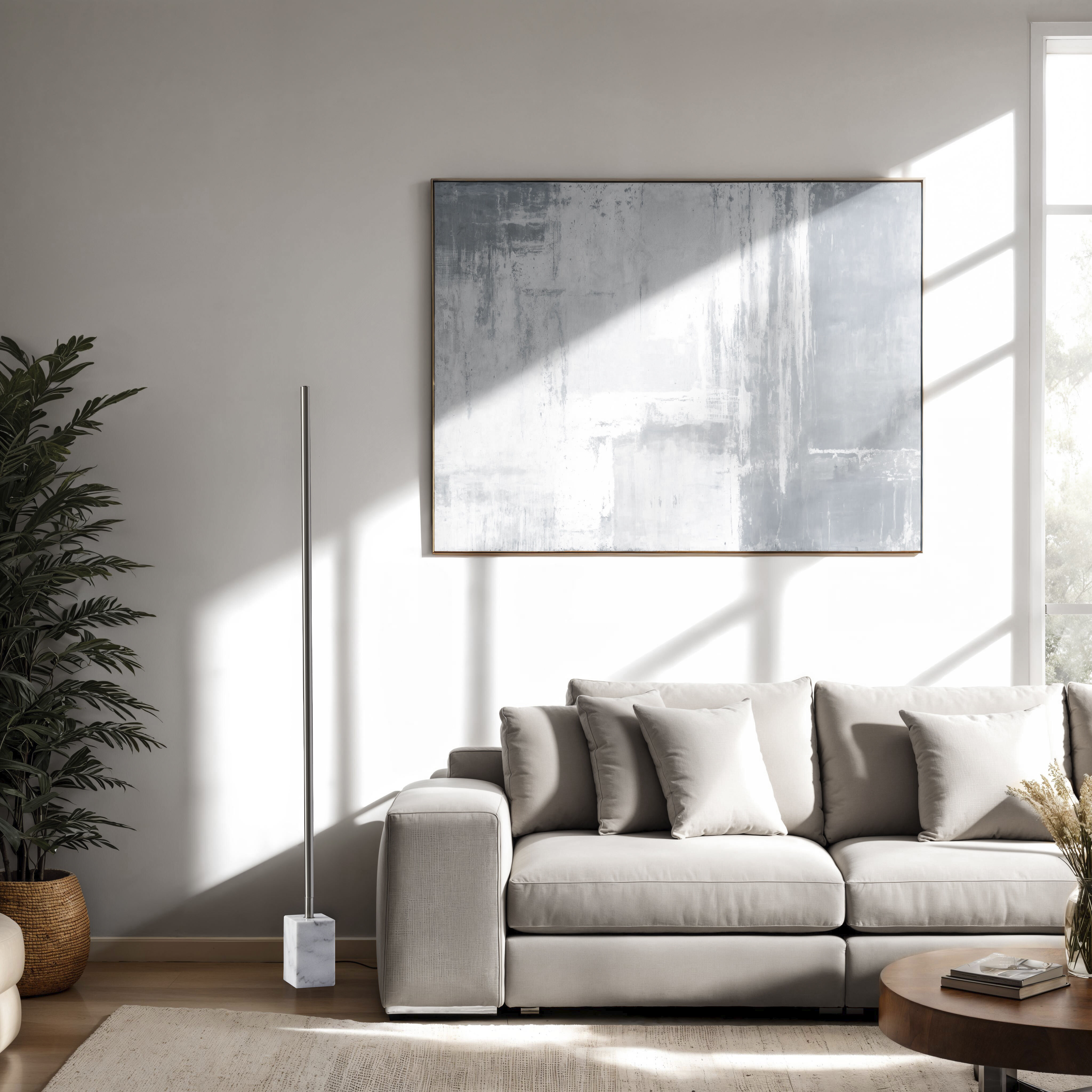 Felix 65 inch 30.00 watt Brushed Steel and White Marble Wall Washer Floor Lamp Portable Light